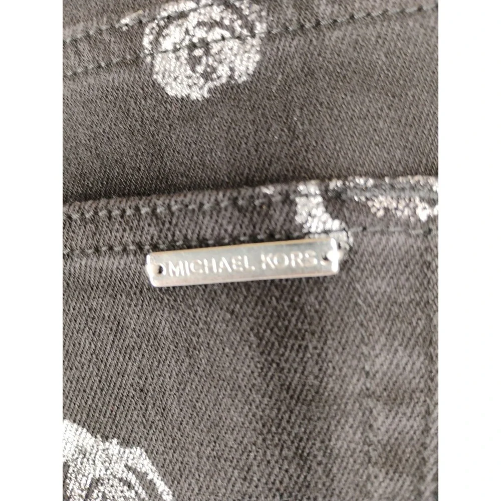 NWT Michael Kors Womens Sz 16 W Black Floral Izzy‎ Cropped Skinny Jeans $125